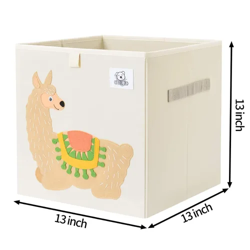 Vista 2 de Contenedores plegables de almacenamiento de animales de tela, caja/cofre/organizador para niños pequeños/niños, guardería, sala de juegos, 13 Alpaca