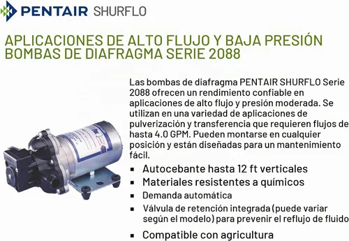 Vista 2 de SHURFLO 2088-474-144 Bomba de diafragma de 24 VCC, bomba de transferencia de agua de 3.0 GPM 45 PSI, autocebante de 12 pies, control automático
