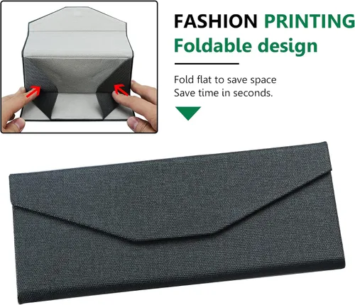 Vista 4 de Funda rígida para gafas con diseño plegable, funda portátil para gafas de sol para protección de gafas, ligera