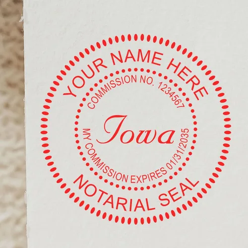 Vista 6 de MaxLight IA - Sello de notario para notario público de Iowa, sello de notario redondo, impresión de 1-5/8 pulgadas, disponible en 5 colores de tinta