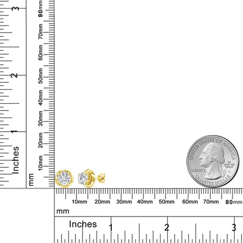 Vista 10 de Gem Stone King Aretes de plata de ley 925 de 0.236 in con piedra natal redonda para mujer