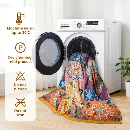 Vista 184 de MSGKV - Manta bohemia/primaveral de algodón para sofá y sala de estar, de gasa acogedora, de 50 x 60 pulgadas 50"x60" Cotton Throw, Woven Bird