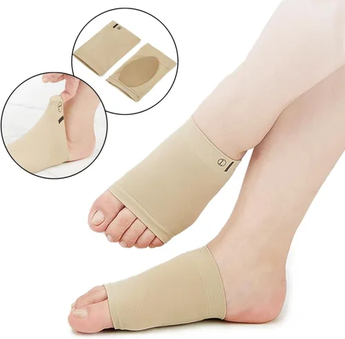 Vista 6 de 2 fundas de soporte de arco, soporte de arco de compresión, mangas acolchadas para pies de gel, mangas de soporte de arco de compresión para pies