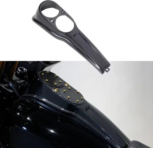 Vista 3 de POWER JAMES Cubierta de panel de consola de tanque de combustible de fibra de carbono 100% negro para Harley Davidson 18-22 Low Rider FXLR 2020 2021