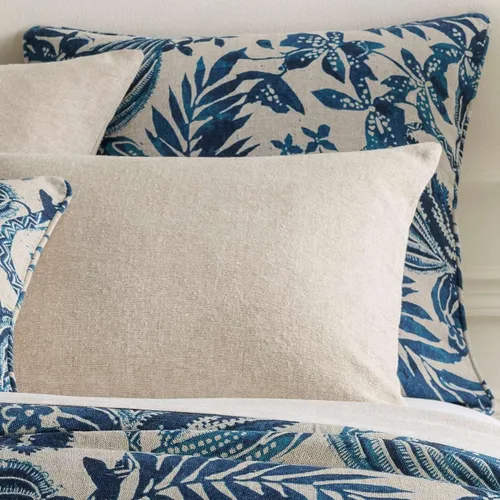 Vista 7 de Pine Cone Hill Antigua Linen - Funda de edredón de lino floral negro, estándar