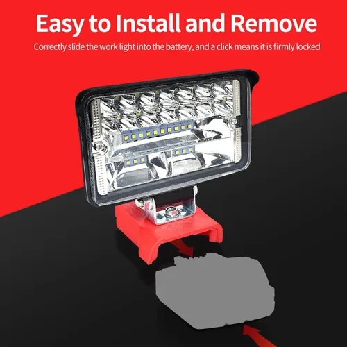 Vista 5 de Luz de trabajo LED inalámbrica compatible con batería Milwaukee 18V m18, 80W 6000LM linterna portátil m18 para iluminación en el lugar de trabajo