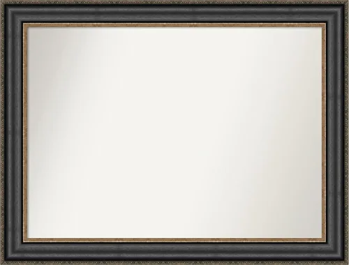 Vista 548 de Amanti Art Espejo personalizado, espejo de baño negro puente, espejo de pared o espejo de tocador de baño sobre el fregadero (26 x 26 pulgadas)