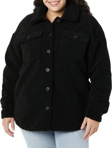 Vista 4 de Tienda Essentials Chaqueta de camisa de sherpa de peluche de gran tamaño para mujer (anteriormente Goodthreads)