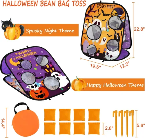 Vista 2 de Juegos de Halloween para fiestas infantiles, espeluznante lanzamiento de bolsas de frijoles, juegos de fiesta de Halloween, juego de carnaval