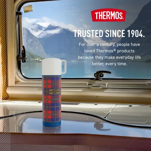 Vista 7 de THERMOS Botella de bebidas de acero inoxidable de 16 oz. - Cuadros verdes