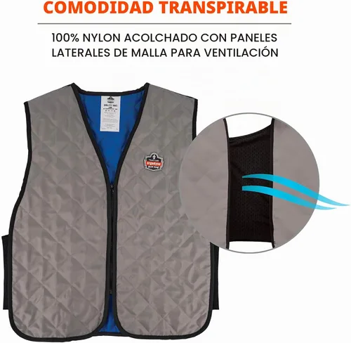 Vista 5 de Ergodyne Chill-Its 6665 Chaleco de enfriamiento evaporativo Gris