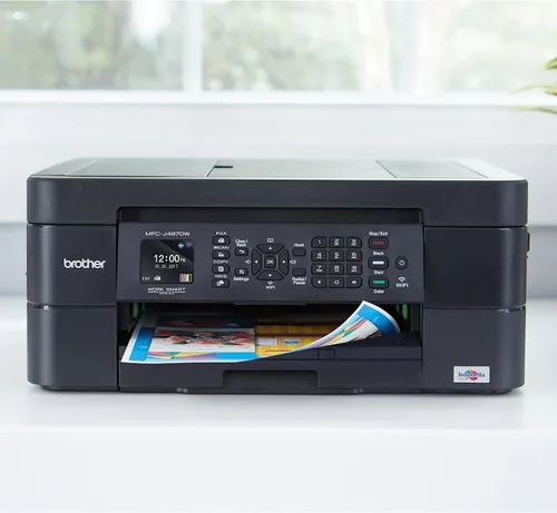 Vista 4 de Brother MFC-J497DW Impresora multifunción de inyección de tinta - Color - Impresión de papel normal - Escritorio