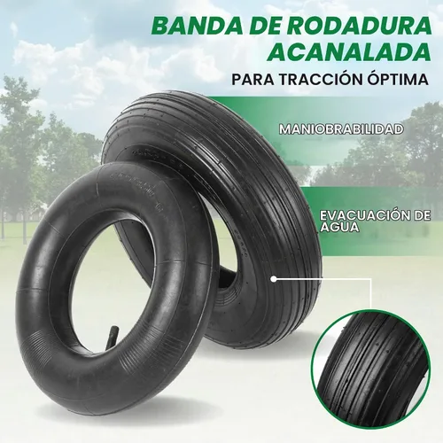 Vista 5 de Juego de 2 conjuntos de neumáticos neumáticos de repuesto 4.00-6 y cámaras de aire - Neumáticos y tubos universales de 13" compatibles
