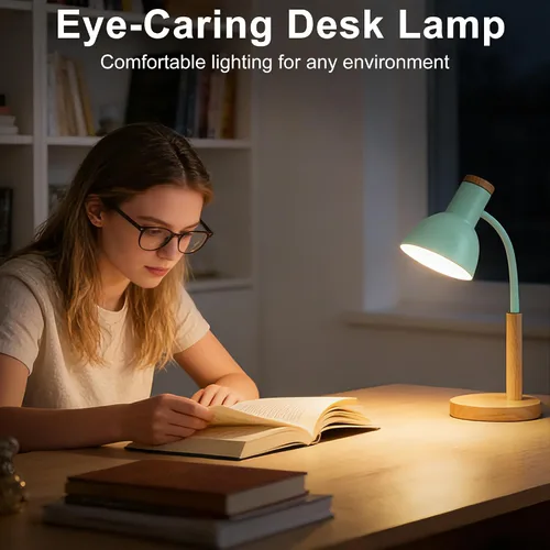 Vista 2 de WLHONG Lámpara de escritorio LED, lámparas de mesa modernas, 3 modos de color, luz de lectura que cuida los ojos, luz de escritorio con cuello