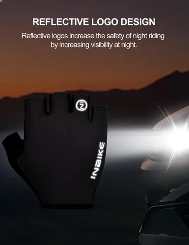 Vista 7 de INBIKE Guantes de ciclismo Guantes de ciclismo que absorben los golpes, transpirables, antideslizantes, sin dedos, para hombres y mujeres