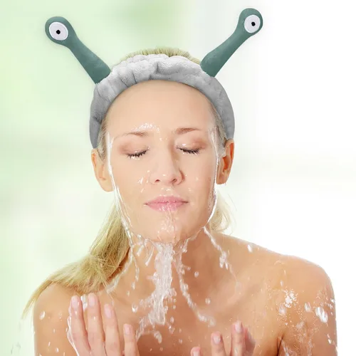 Vista 10 de Bonita diadema de caracol rosa, cara lavada para mujer, maquillaje, ducha, spa