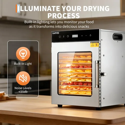 Vista 3 de Máquina grande del deshidratador de la comida, 800W, para la carne