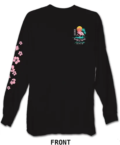 Vista 2 de Riot Society Camiseta de manga larga para hombre con estampado gráfico y bordado