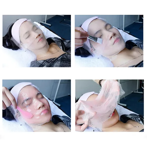 Vista 4 de Mascarillas faciales suaves de gasa de alta frecuencia, máscara de gasa de red blanca, máscara de gasa de spa natural, máscara facial de gasa
