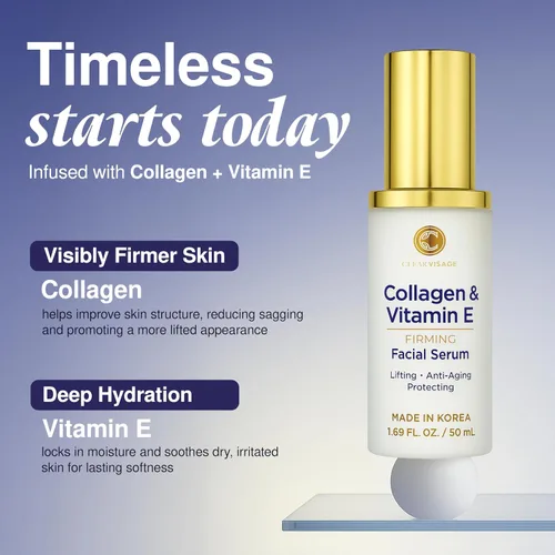 Vista 3 de Suero facial de colágeno y vitamina E, probado por dermatólogos, antienvejecimiento, cuidado de la piel coreano, hidrata, reafirma y suaviza