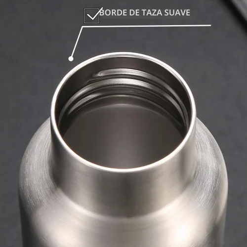 Vista 6 de CDJ - Botella de agua de acero inoxidable con aislamiento al vacío de boca ancha de 12 onzas 316 Stainless Steel Inner, Full Steel Cap, BPA Free