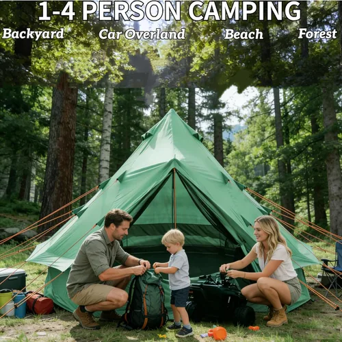 Vista 2 de DANCHEL OUTDOOR B1 Yurta portátil con huella, impermeable, 4-6 Persom Family Campana de Campana de Campamento 300D Oxford Nylon UPF50+ Protección