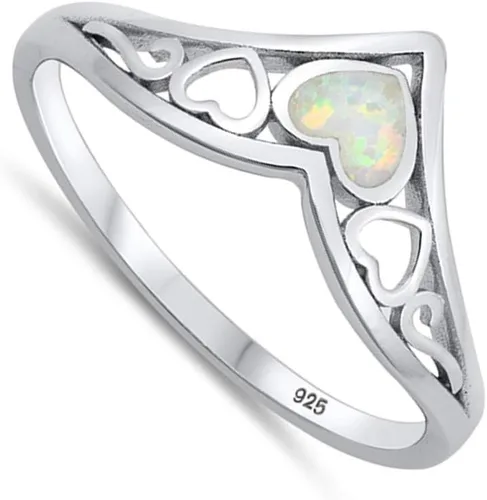 Vista 2 de CHOOSE YOUR COLOR Sterling Silver Chevron Heart Ring