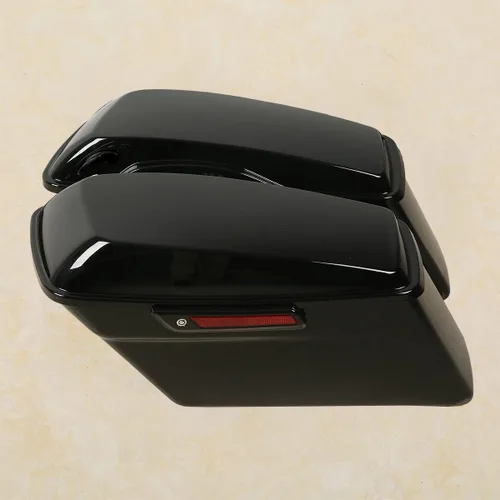Vista 5 de Green-L Alforjas rígidas negro vívido con llaves de pestillo negro y forros compatibles con Harley Touring Road King Street Glide Electra Ultra