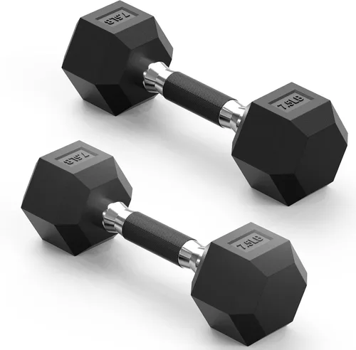 Vista 30 de Hex Dumbbell Set 2.5-100lb, Rubber Grip Dumbbells, Home Gym Complete & Durable Cast Iron Core Odorless Antiroll Hex Shape Ergonomic Versatile Home
