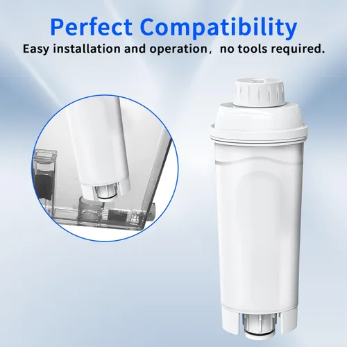 Vista 2 de Paquete de 2 filtros de repuesto compatibles con el filtro DeLonghi® DLSC002, cartuchos de filtro de agua ablandador de carbón activado, compatible