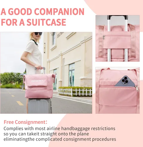 Vista 4 de Travel Bags for Women, Weekender Bag with Toiletry Bag, Travel Tote Bag Carry On Bag Overnight Shoulder Bag with Wet Pocket