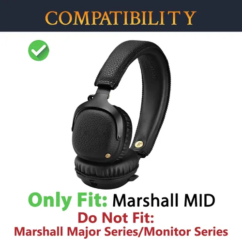 Vista 2 de SOULWIT Almohadillas de repuesto para auriculares Marshall MID ANC Active Noise Cancelling On-Ear Wireless Bluetooth Headphone, almohadillas