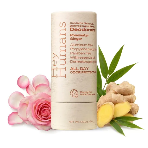 Vista 16 de Hey Humans Desodorante, desodorante sin aluminio para mujeres y hombres, contiene ingredientes derivados naturalmente, control de olores durante