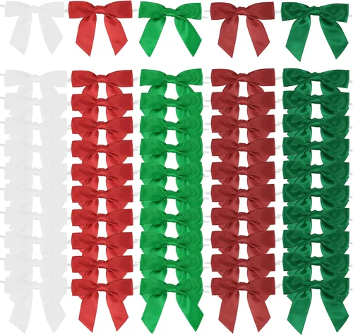 Vista 18 de AIMUDI Lazos de otoño de 5 colores, lazos de satén de color naranja quemado prefabricados de 3.5 pulgadas para Acción de Gracias, Halloween, boda