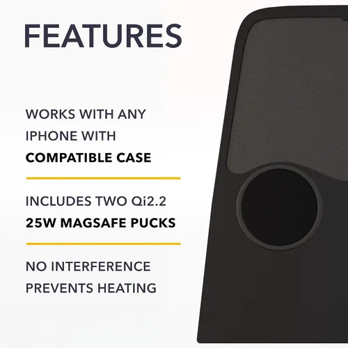 Vista 3 de TWRAPS Cargador de teléfono inalámbrico Qi2 dual para Ford Mustang Mach-E