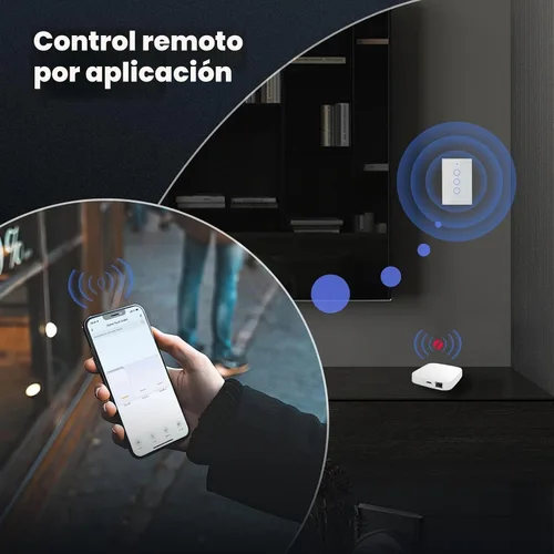 Vista 6 de MOES Zigbee - Interruptor inteligente de 1 banda, requiere MOES Zigbee Hub y cable neutro, interruptor de luz inteligente de un solo polo, funciona