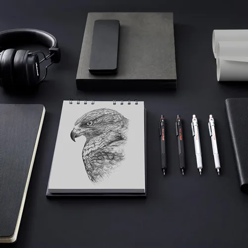 Vista 5 de Lápiz mecánico rotring 600 Series, 0.014 pulgadas, Cuerpo negro