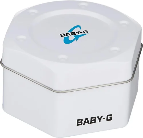 Vista 3 de Casio Damas Baby-G Digital ba-1107a3dr Color Blanco con color plateado metálico Face 100m resistente al agua analógico estándar led-backlight