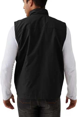 Vista 5 de Gihuo Chaleco de pesca para hombre, chaleco utilitario, chaleco de viaje de safari, chaleco de golf