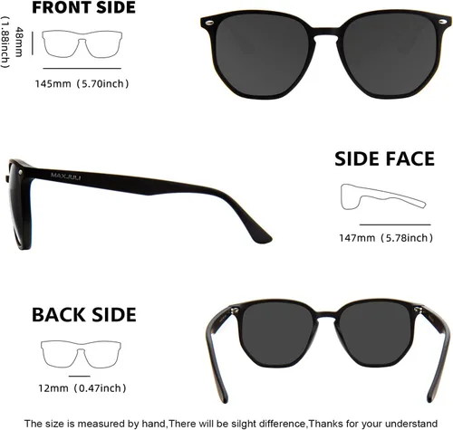 Vista 4 de MAXJULI Gafas de sol hexagonales polarizadas de gran tamaño para mujer, con marco de polígono TR90, 8821