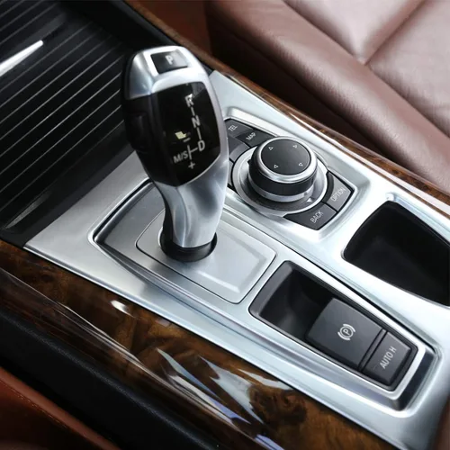 Vista 5 de YIWANG ABS cromo consola central cambio cambio panel cubierta decorativa para BMW X5 X6 E70 E71 2010 2011 2012 2013 mano izquierda coche accesorios