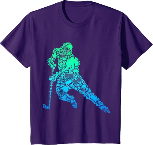 Vista 29 de Jugador de hockey sobre hielo Camiseta de hockey sobre hielo para hombres y niños Asphalt Grey