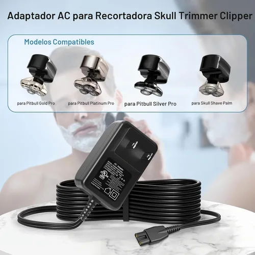 Vista 3 de Adaptador de CA para afeitadora de calavera para Pitbull Silver