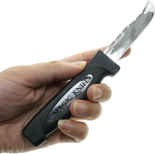 Vista 7 de Cooplay Cuchillo falso retráctil, 3 piezas, daga de plástico, accesorios de truco, accesorios clásicos de broma divertida, broma divertida