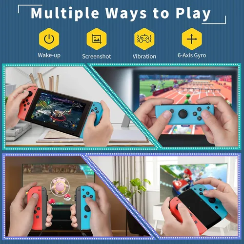 Vista 6 de PPCgrop Joy Con para Nintendo SwitchLiteOLED, reemplazo mejorado para Switch Joycon LR Soporte de doble vibracióncontrol de movimientodespertador