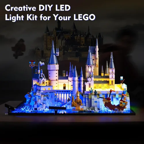 Vista 4 de VONADO Kit de luces LED RC actualizado para Lego Hogwarts Castle and Grounds 76419, juego de iluminación creativa con control remoto, accesorios