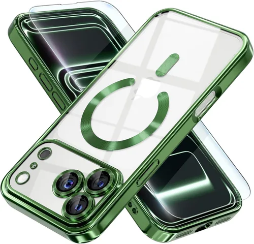 Vista 65 de Misea Funda magnética para iPhone 14 compatible con MagSafe [nunca amarillenta] [protección contra caídas de grado militar] protector completo
