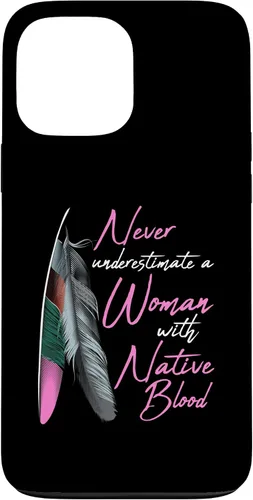 Vista 24 de Funda para iPhone 17 con texto en inglés "Native American Indian A Woman with Native Blood