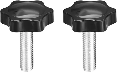 Vista 14 de uxcell Pomo de tornillo de sujeción, 1.890 in de diámetro con forma hexagonal de ciruela, perilla de estrella M8 x 0.787 in, rosca macho, 2