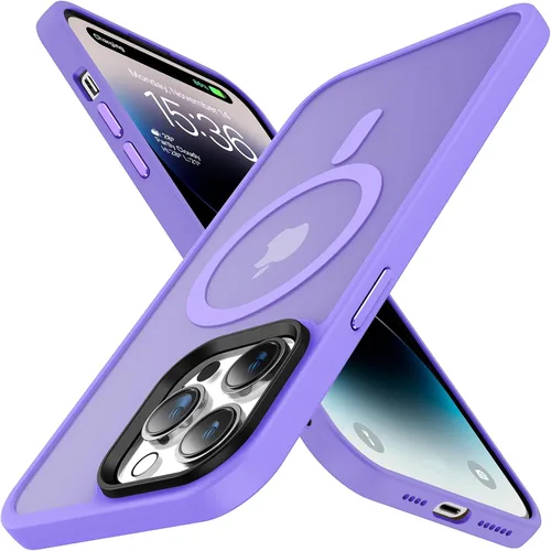 Vista 7 de Meifigno- Funda magnética diseñada para el iPhone 12 Pro Max, [protección de grado militar y compatible con MagSafe], parte trasera mate translúcida